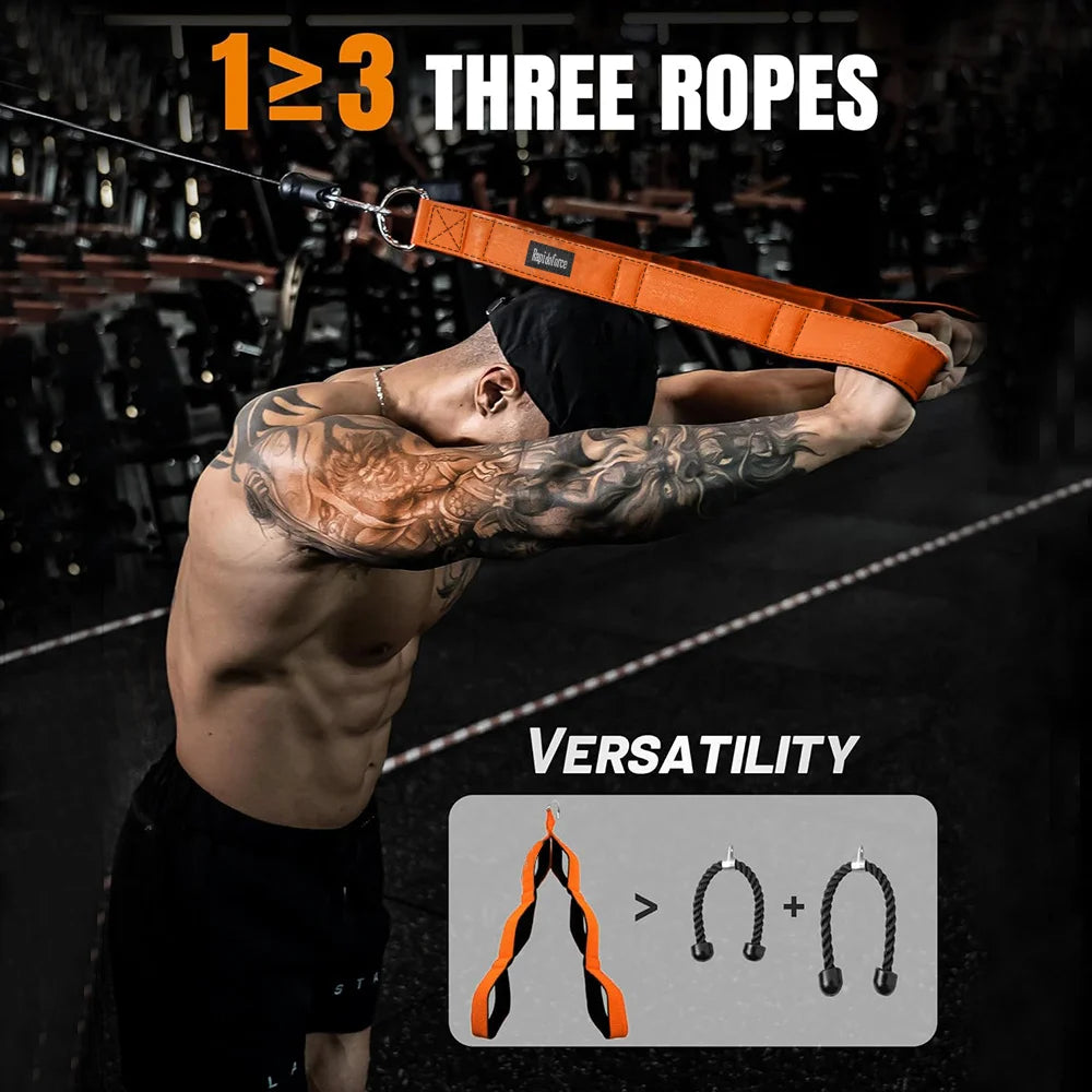 Trizepsseil mit 6 Ringen – Verstellbares Krafttrainingsseil
